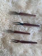 Vintage set vorkjes 4x, Ophalen of Verzenden, Zo goed als nieuw, Hout