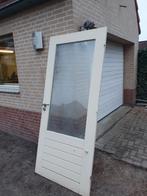 Houten buitendeur met glas, Ophalen, Gebruikt, 80 tot 100 cm, Buitendeur