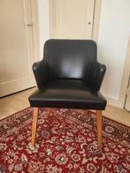 Zwarte stoel skai leer, vintage Tijsseling, Huis en Inrichting, Fauteuils, Gebruikt, Leer, Ophalen