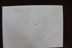 Yamaha XS750SE 1980 motorcycle owner's manual XS 750 SE, Ophalen of Verzenden, Yamaha