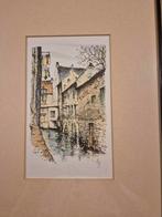 Schilderij Maastricht grachten, Antiek en Kunst, Kunst | Etsen en Gravures, Ophalen of Verzenden