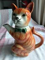 Vintage Brocante theepot rode poes kat, Antiek en Kunst, Ophalen of Verzenden