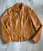 Bruin/ cognac leather look jasje NED maat M/ 38, Maat 38/40 (M), Bruin, Ophalen of Verzenden, Gedragen