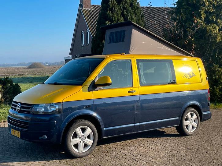 Volkswagen camper t5 netjes hefdak, luifel, cruise, Caravans en Kamperen, Campers, Particulier, tot en met 2, Buscamper of Camperbus