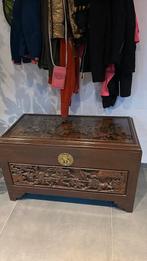 Antieke chinese dekenkist met houtsnijwerk, Antiek en Kunst, Ophalen