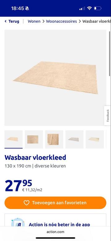 Wasbaar vloerkleed bruin Action - Nieuw! beschikbaar voor biedingen