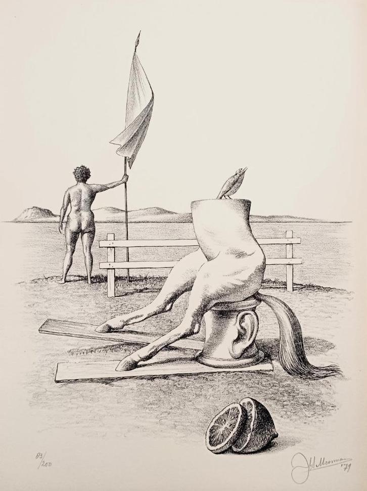 Joop Moesman  – gesigneerde litho uit Petit 1, Antiek en Kunst, Kunst | Litho's en Zeefdrukken, Ophalen of Verzenden