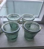 4x theelichthouders groen/goud, Ophalen of Verzenden, Zo goed als nieuw