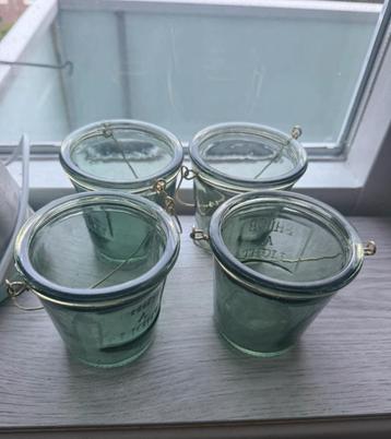 4x theelichthouders groen/goud beschikbaar voor biedingen