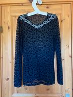 Top trui zwart doorzichtig pantervoetjesprint oto48 lg 82, Kleding | Dames, Tops, Zwart, Maat 42/44 (L), Ophalen of Verzenden