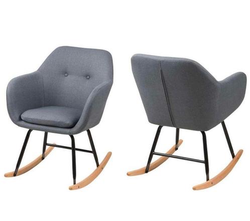 Schommelstoel Anada - stof - donkergrijs, Huis en Inrichting, Stoelen, Zo goed als nieuw, Eén, Stof, Grijs, Ophalen