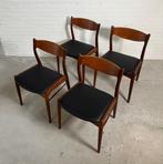 4x Arne Wahl Iversen eetkamerstoelen – Deens design, 1960s, Hout, Ophalen of Verzenden, Zo goed als nieuw, Vier