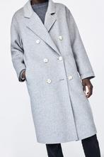 Zara grijs double-breasted oversized wollen mantel maat XS, Kleding | Dames, Jassen | Winter, Zara, Nieuw, Ophalen of Verzenden