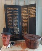 Antieke leren hoedendoos met of zonder hoge hoed, Antiek en Kunst, Curiosa en Brocante, Ophalen of Verzenden