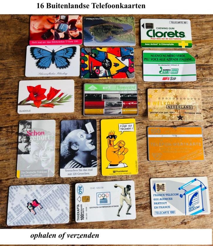 16 Telefoonkaarten Buitenland, Verzamelen, Telefoonkaarten, Buitenland, Ophalen
