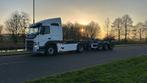 Volvo FM 410 met van hool containertrailer Nieuwe APK, Automaat, Achterwielaandrijving, Euro 6, Leder en Stof