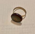 Vintage retro ronde boho chique ring groen bruin verstelbaar, Sieraden, Tassen en Uiterlijk, Overige materialen, Ophalen of Verzenden