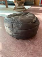 Kleine leren poef, Ophalen, Minder dan 50 cm, Gebruikt, Rond
