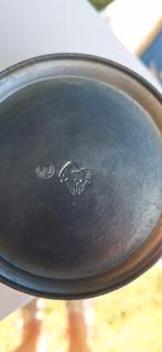 Vintage Tinnen Maatbekers op Houten Rekje, keukengereedschap, Ophalen of Verzenden