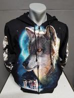 Zwart vest, Wolven, printvest, Kleding | Heren, Truien en Vesten, Ophalen of Verzenden, Nieuw, Overige maten, Zwart