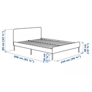Ikea Slattum bedframe 140cm zwart leerlook - afbeelding 4