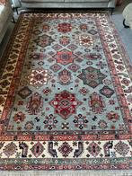 Vintage Perzisch Kazak wol kleed tapijt groen grijs 2 x 3 m, Vintage Kazak Oosters wollen handgeknoopt tapijt, 200 cm of meer