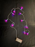 Halloween verlichting lichtsnoer met paarse spinnen, Ophalen of Verzenden, Gebruikt
