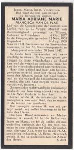 zr. Francisca van de Plas 1877 Udenhout + 1942 Moergestel, Verzenden