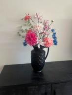 Mooie zwarte kruik vaas Daan Kromhout, Ophalen of Verzenden, Zo goed als nieuw, Zwart, Minder dan 50 cm