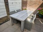 Tuinset Rough Old Teak Greywash, Tuin en Terras, Tuinsets en Loungesets, Ophalen, 4 zitplaatsen, Teakhout, Zo goed als nieuw
