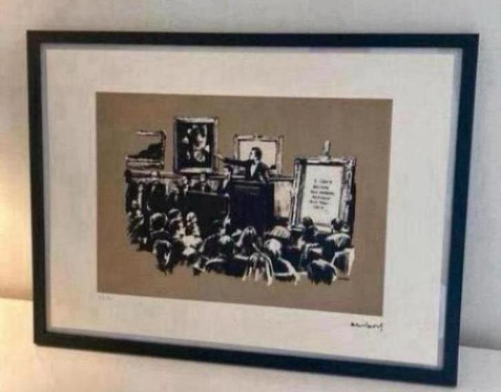 BANKSY : lithografie met certificaat, Antiek en Kunst, Kunst | Litho's en Zeefdrukken, Ophalen of Verzenden