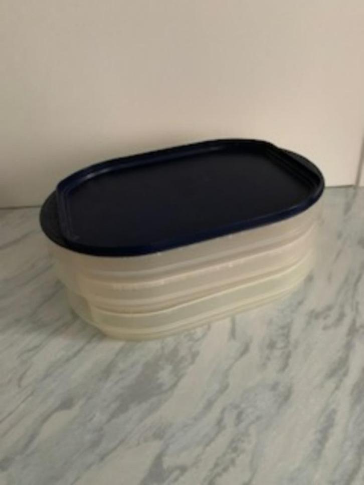Tupperware Vleeswaren doos 3 laags, Huis en Inrichting, Keuken | Tupperware, Zo goed als nieuw, Overige typen, Blauw, Wit, Ophalen of Verzenden