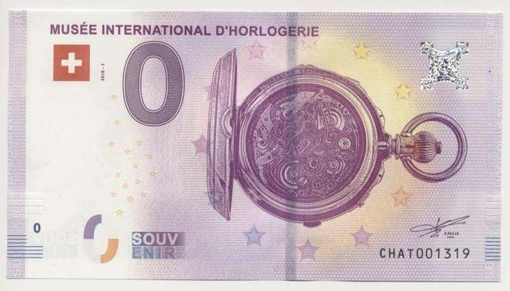 Zwitserland 0 Euro Musee international d’Horlogerie 2018, Postzegels en Munten, Bankbiljetten | Europa | Eurobiljetten, Los biljet