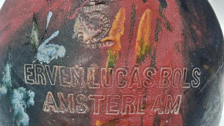 Grote antieke steengoed reclame kruik ERVEN LUCAS BOLS A'dam, Verzamelen, Merken en Reclamevoorwerpen, Gebruikt, Gebruiksvoorwerp