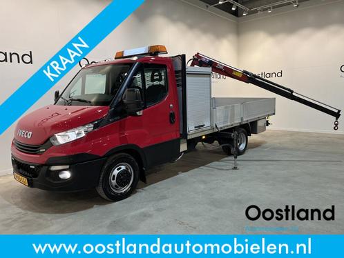 Iveco Daily 35C16 Open Laadbak / HMF Kraan / Euro 6 / Compre, Auto's, Bestelauto's, Bedrijf, Te koop, ABS, Airconditioning, Alarm