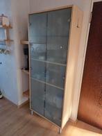 Hoge Kast met Glazen Deuren, Huis en Inrichting, Kasten | Vitrinekasten, Modern, 150 tot 200 cm, 25 tot 50 cm, Glas