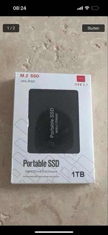 Portable SSD 1TB/2TB - Nieuw! beschikbaar voor biedingen