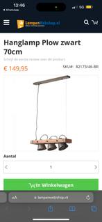 Hanglamp Plow Zwart 70CM - NIEUW, Ophalen of Verzenden, Hout