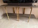 Richmond Stijlvolle Sidetable met Gouden Onderstel, Huis en Inrichting, Ophalen, 100 tot 150 cm, Zo goed als nieuw, Metaal