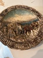 Oude aarde werk sierbordjes, Antiek en Kunst, Ophalen of Verzenden