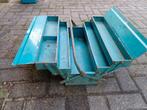 Uitvouwbare metalen blauwe gereedschapskisten, Ophalen of Verzenden, Gebruikt