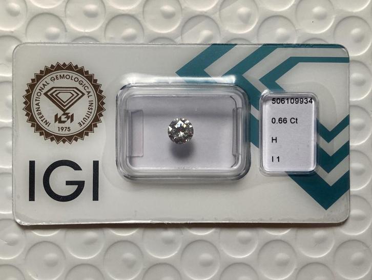 0.66 Ct Diamant IGI Certificaat, Sieraden, Tassen en Uiterlijk, Ringen, Nieuw, Dame, 17 tot 18, Goud, Goud, Met edelsteen, Ophalen