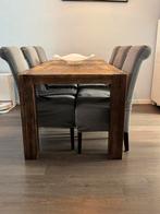 GRATIS Meenemen Massief Acaciahout eettafel 190x90 + stoelen, Huis en Inrichting, Tafels | Eettafels, Ophalen, Gebruikt, Rechthoekig