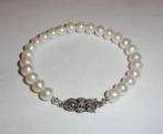 Armband parels zoetwater zilver slotje, Verzenden, Zo goed als nieuw, Overige kleuren, Zilver