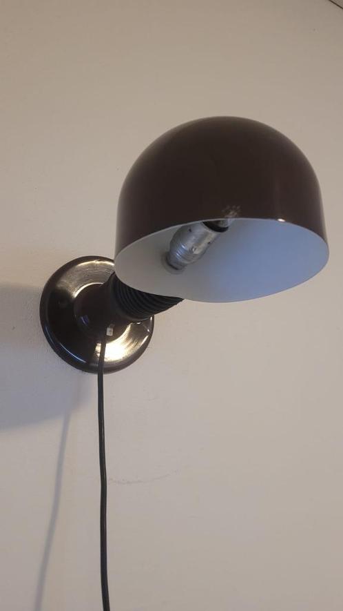 Vintage bol lamp wandlamp paddenstoel design bruin metaal, Huis en Inrichting, Lampen | Wandlampen, Zo goed als nieuw, Metaal
