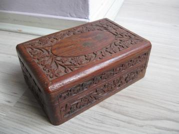 Handgemaakt oud houten (sieraden) doosje vintage erg mooi beschikbaar voor biedingen