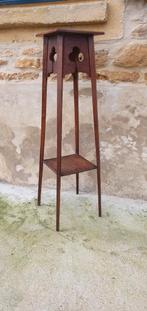 oude eiken piëdestal plantentafel zuil uit frankrijk, Ophalen, Gebruikt