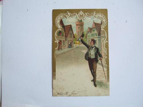 Ansichtkaarten Binnenland, TC 5-14 Afscheid in relief 1904, Verzamelen, Ansichtkaarten | Nederland, Gelopen, Noord-Holland, Voor 1920