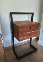 industrieel nachtkastje acacia hout nieuw, Ophalen, Minder dan 45 cm, Nieuw, 70 cm of meer