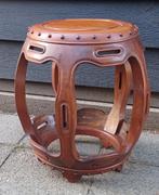 Chinese rosewood hardhouten bijzettafel kruk stoel., Minder dan 55 cm, Rond, Hout, Ophalen